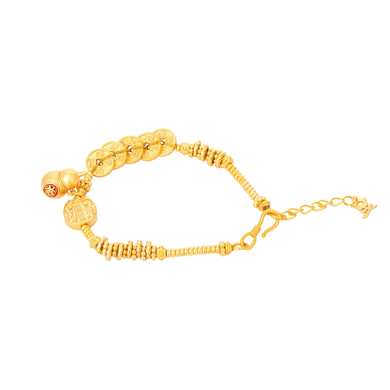 黄铜涤纶手链 【魏哥甄选】MONTAGUT梦特娇古法工艺五帝钱葫芦手链