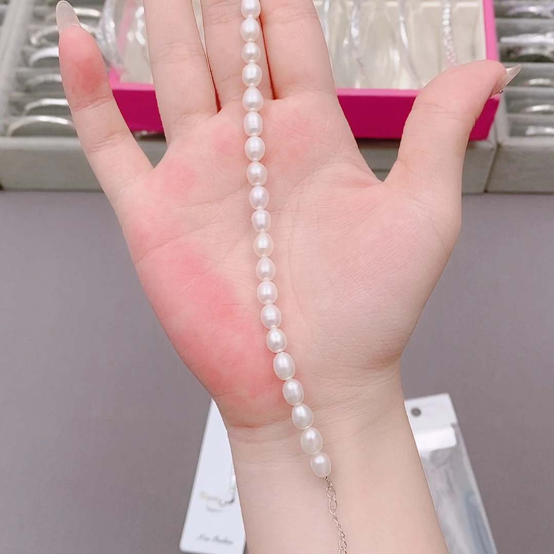 无足银纯银卡5-6珠珠手链