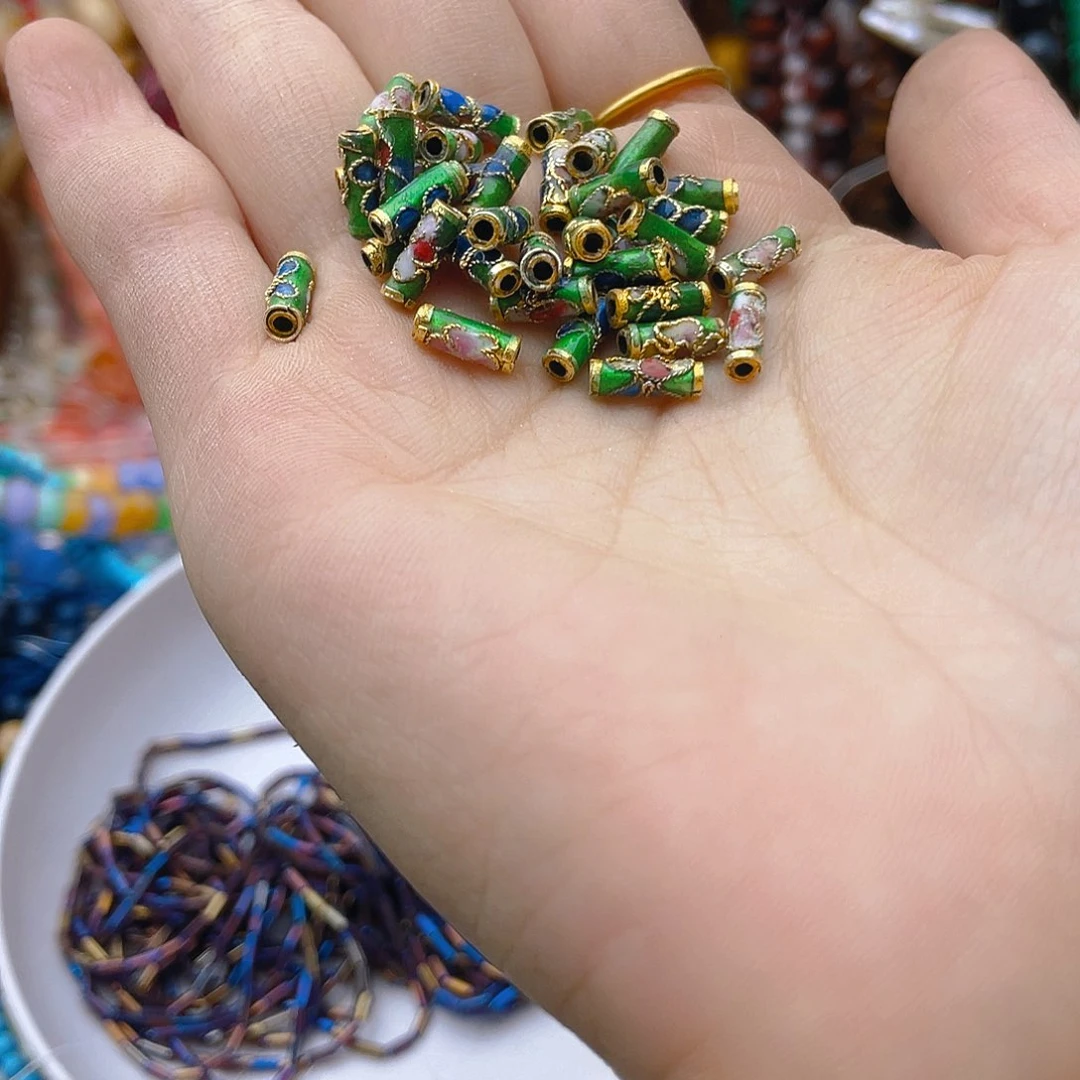 玛瑙/玉髓珠宝半成品未镶嵌景泰蓝30颗