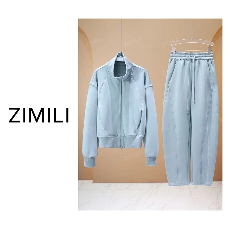 【亮哥女装】2025秋冬新品《山泼黛，水挼蓝》水兰色时尚休闲套装3396