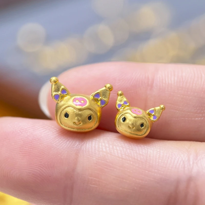 【金哆哆】足金999 库洛米烤漆 中穿通孔水贝黄金手绳手串配件