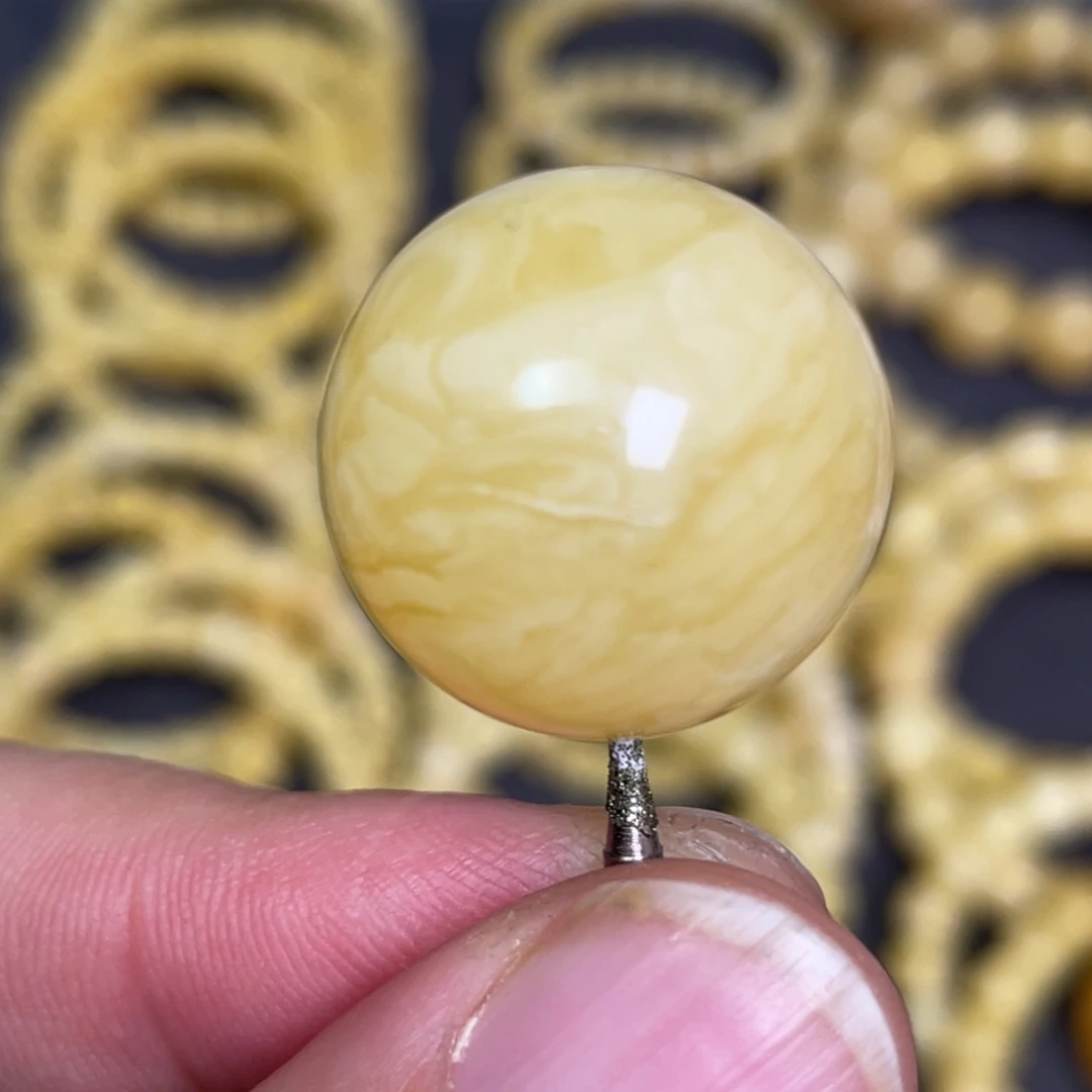 蜜蜡未镶嵌裸石虎皮纹千层雪蜜蜡单珠21mm