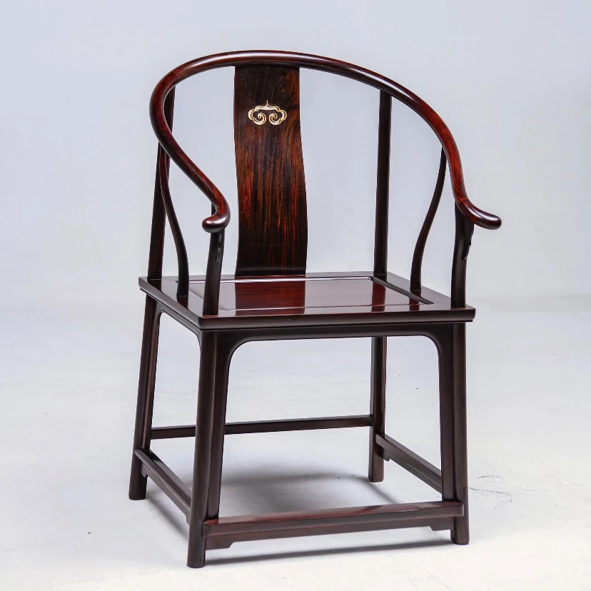 【王世襄旧藏】老挝大红酸枝全独板云纹圈椅单张价