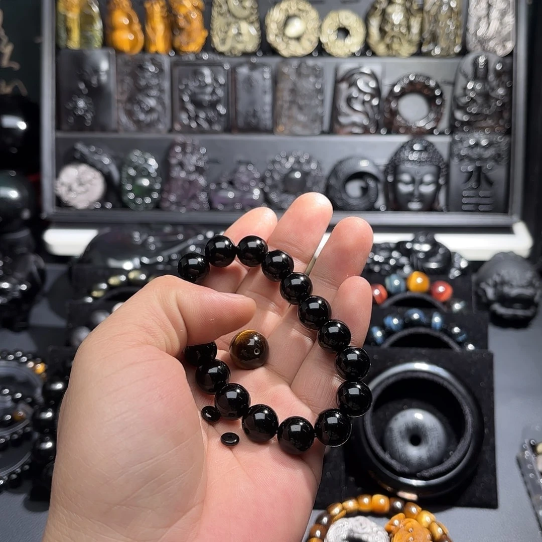 是***是黑曜岩未镶嵌手链