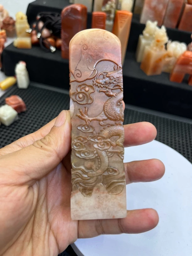 老挝石印章金石篆刻章书画姓名章印石章料龙凤薄意3.1印面
