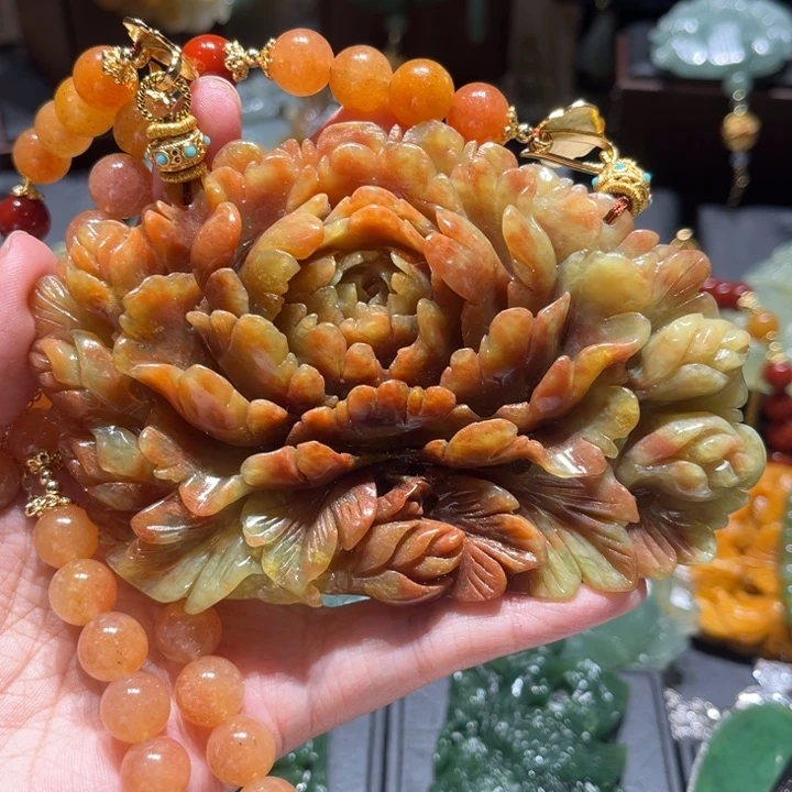 岫玉未镶嵌毛衣链素****澜