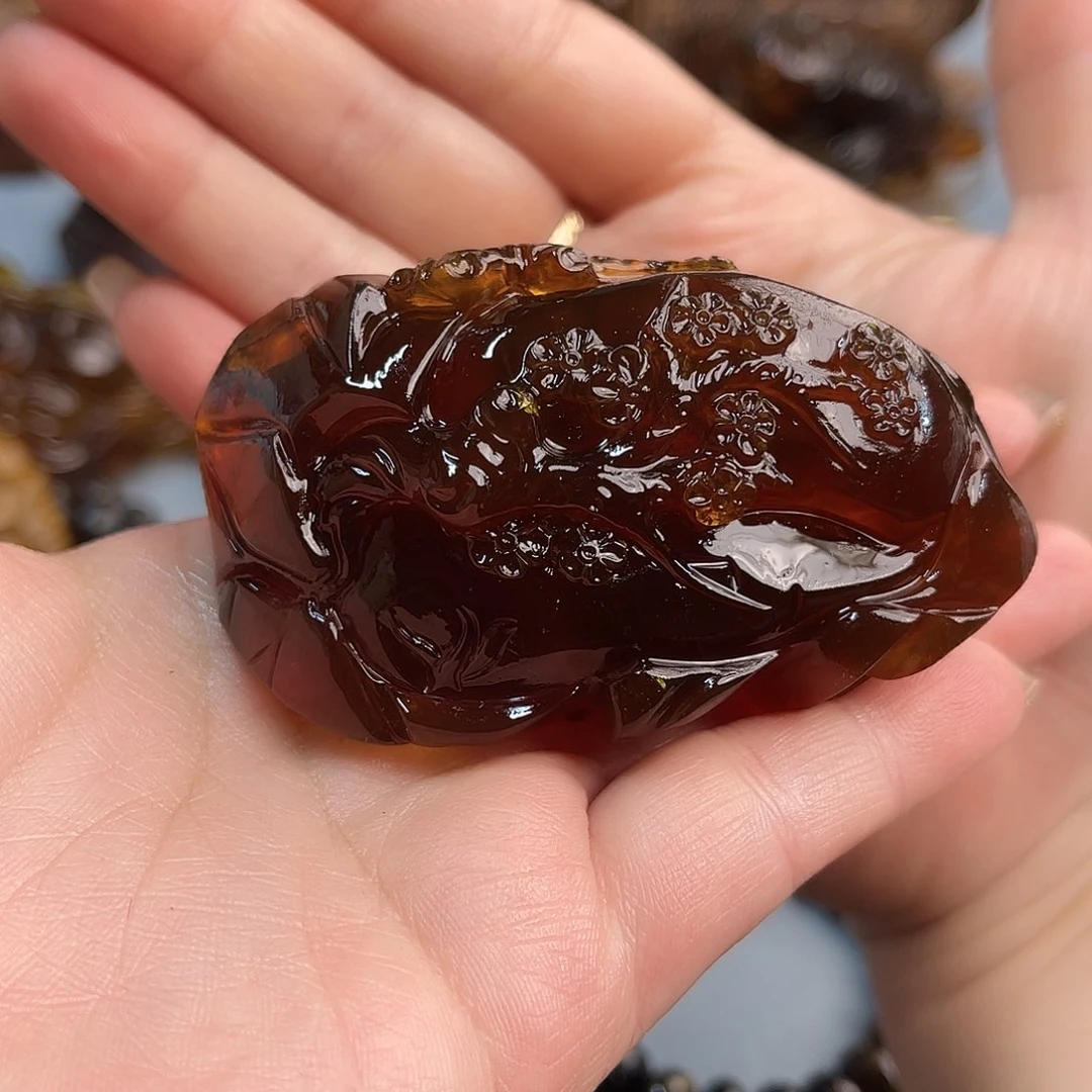 琥珀手链未镶嵌缅甸琥珀雕刻艺术品