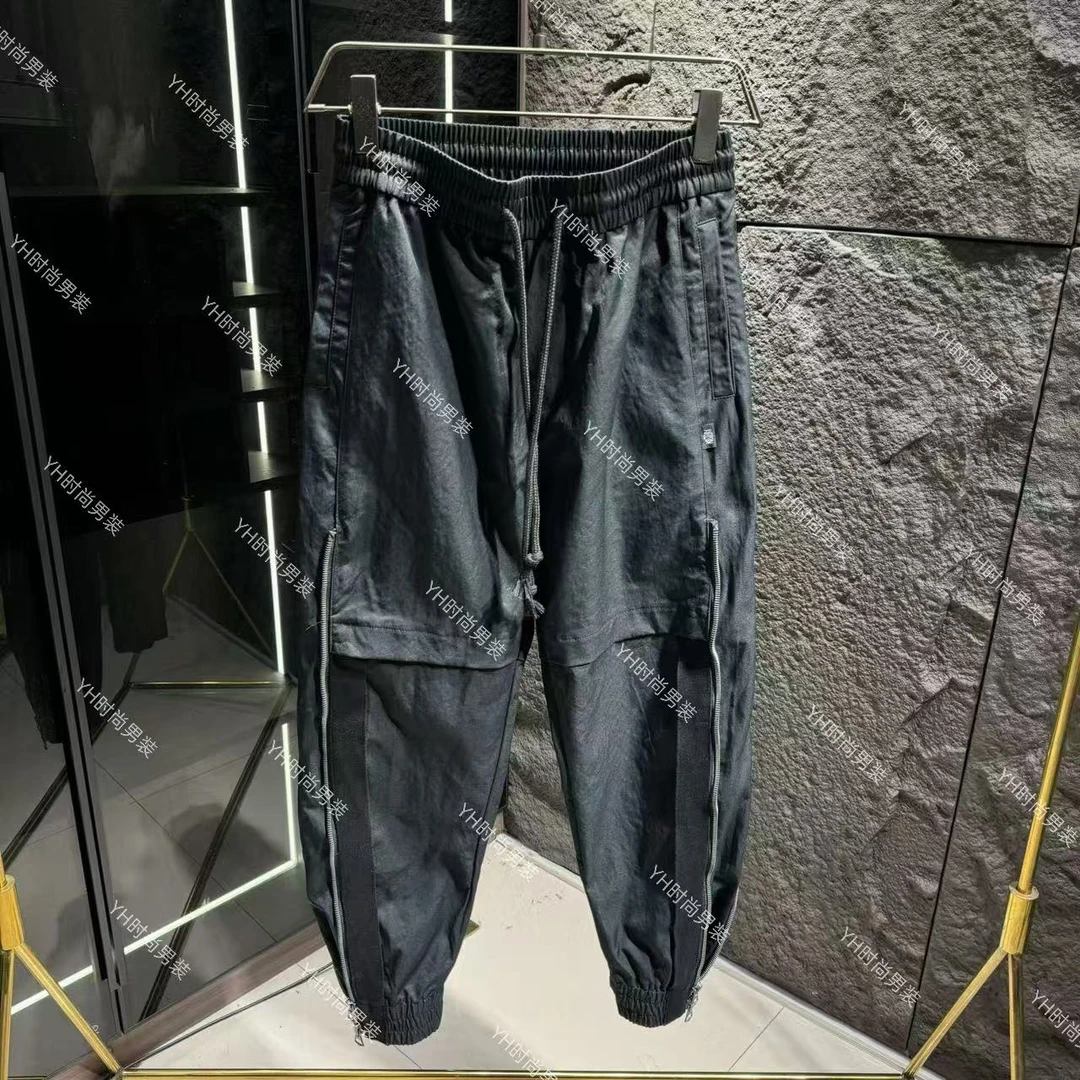 2025春季新款高智淡人时尚潮流侧边拉链休闲裤宽松百搭舒适长裤