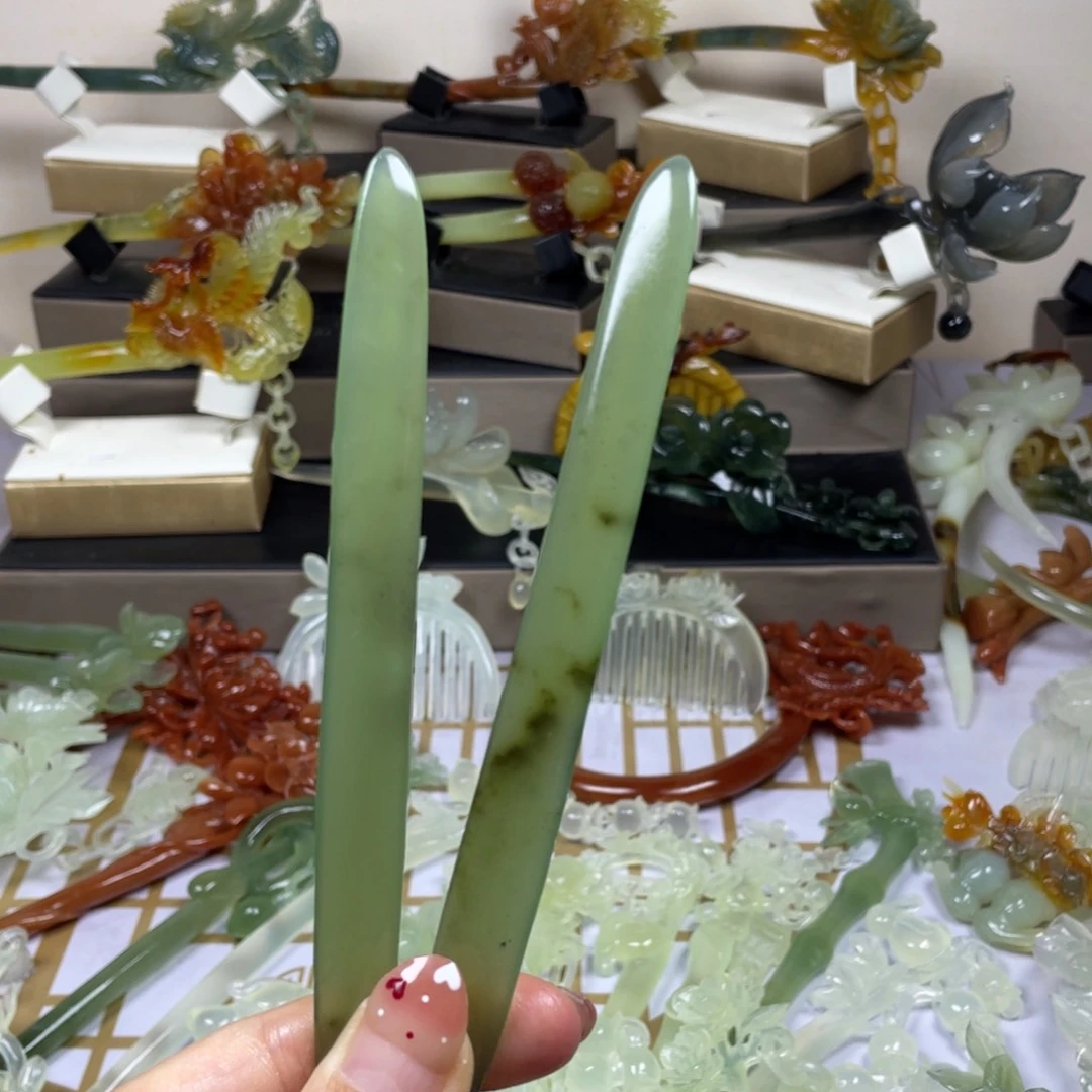 未镶嵌蛇纹石玉发饰