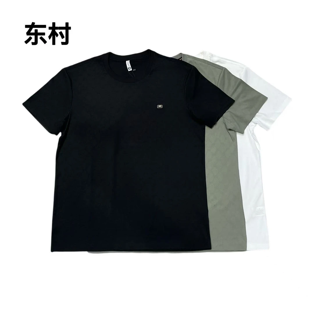 高端男士薄款短袖t恤潮牌圆领修身打底衫2025新款男夏季百搭半袖