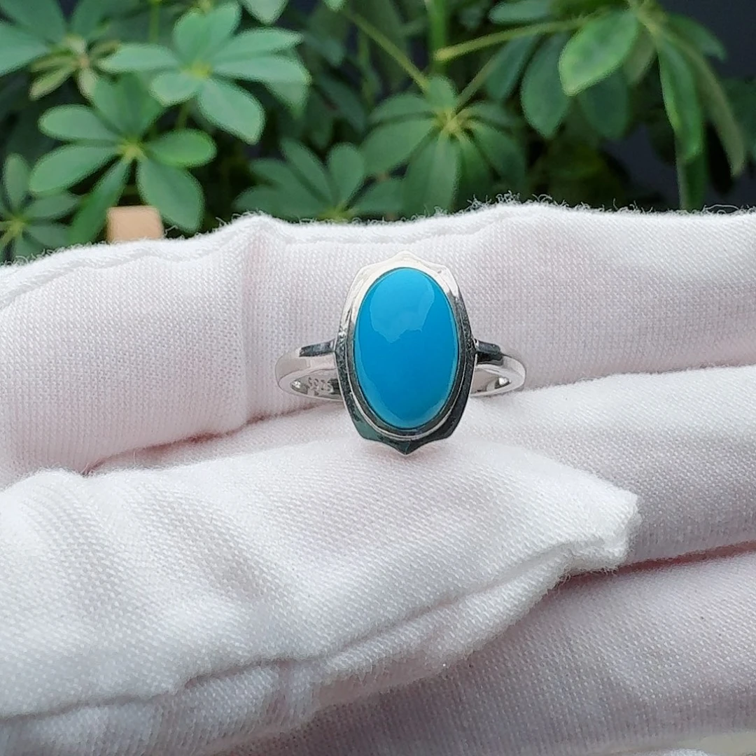 绿松石银S925镶嵌戒指戒指