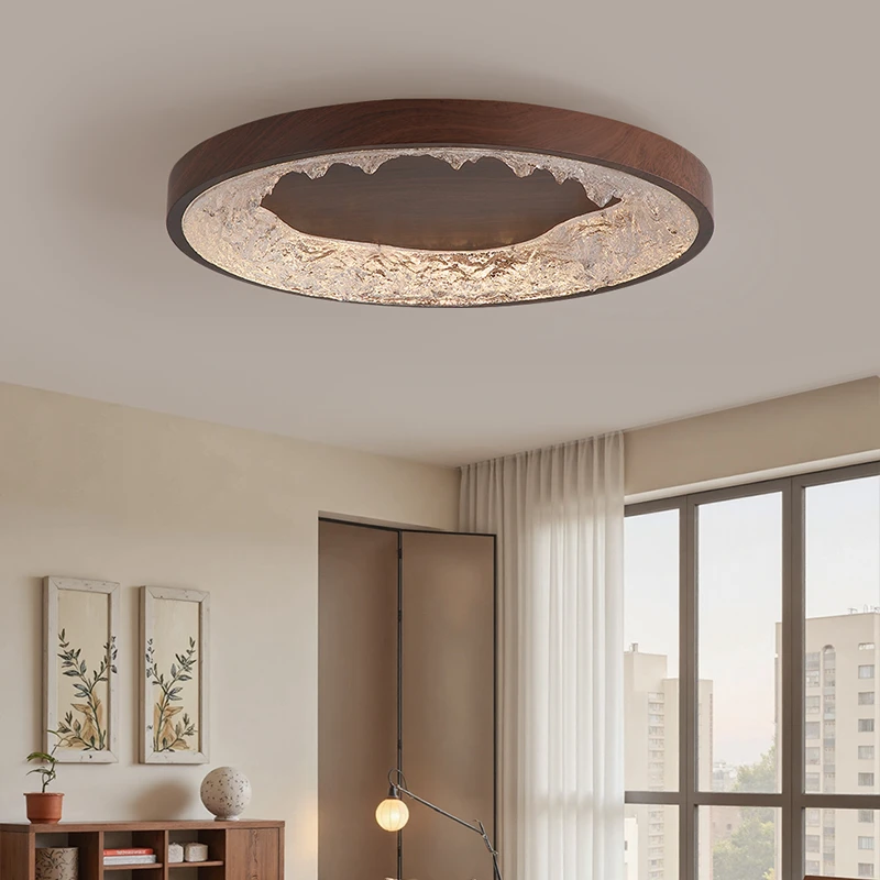 法式中古风卧室吊灯超薄书房护眼灯日式侘寂风美式复古吸顶灯