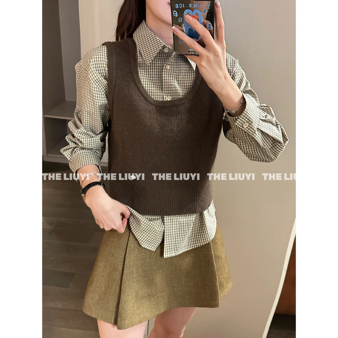 【LIUYI】时髦两面穿短款马甲580715