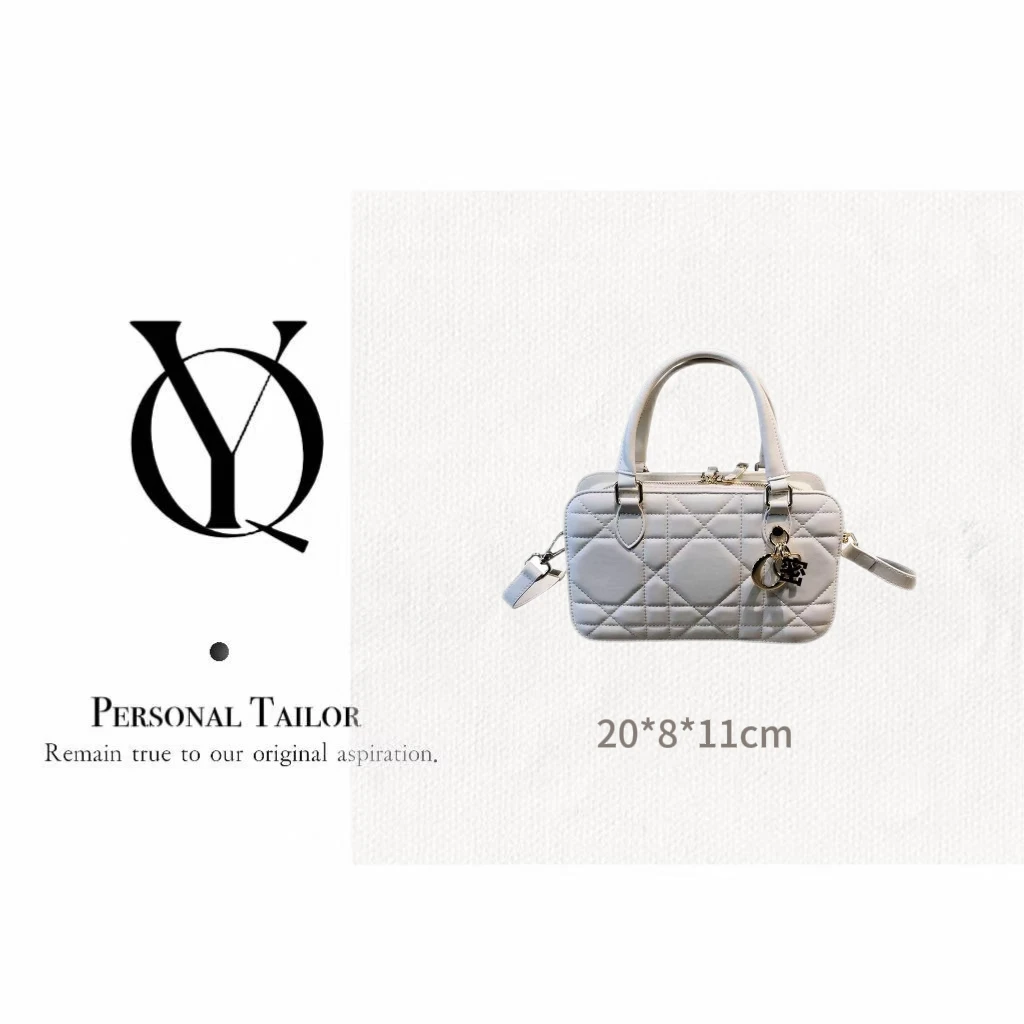 YUQIAO/【Montaigne】20cm 羊皮手提斜挎包白色YQ208