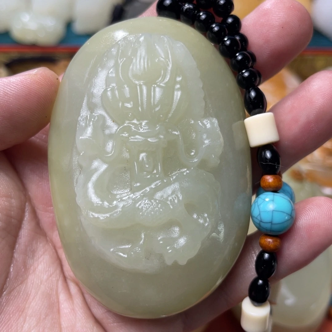 石材天然方解石手把件不退换