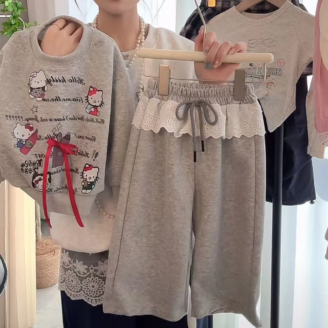 女童套装2025新款洋气百搭女宝宝儿童春秋宽松运动休闲套装阔腿