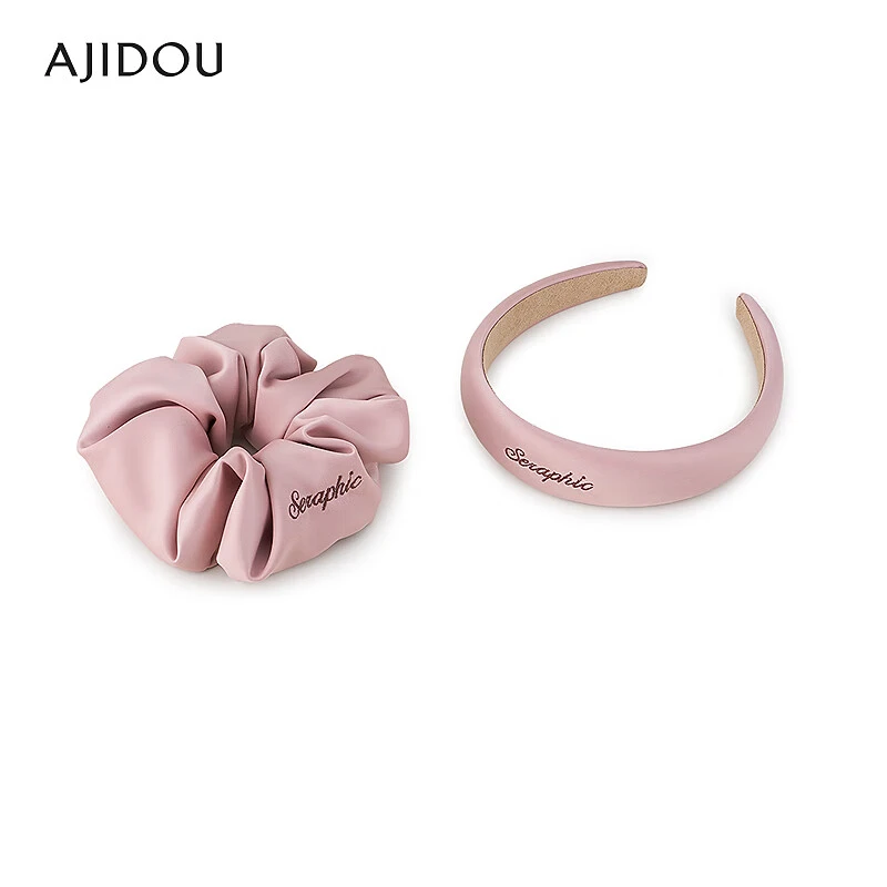 AJIDOU阿吉豆发箍女款多色织物宽头箍发圈组合