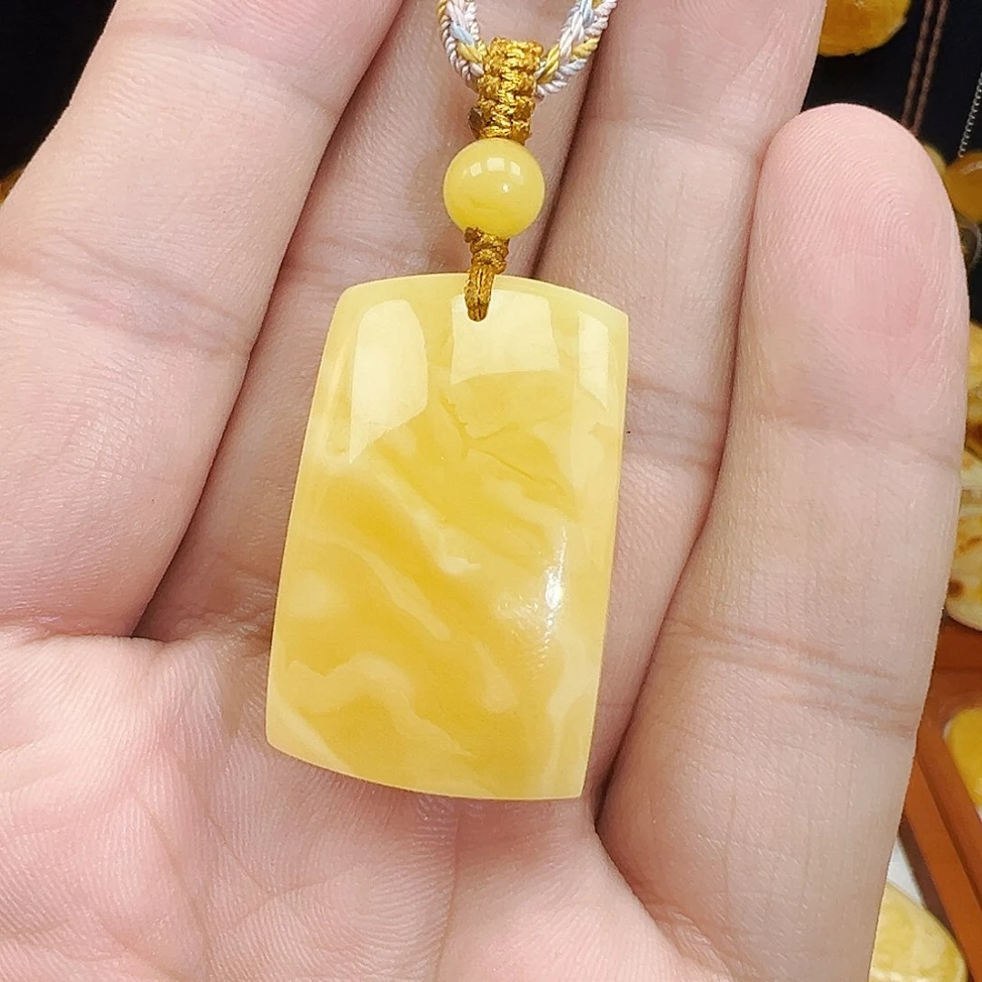 蜜蜡未镶嵌珠宝奇石无事牌7克