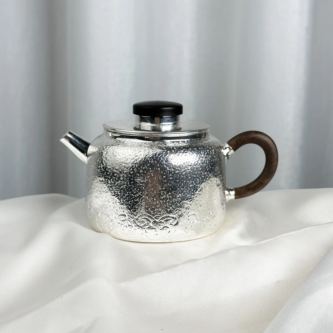 新品-手工锤纹缠枝花纹汉瓦壶泡茶壶999