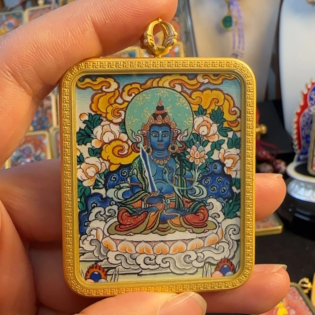 吊坠虚空菩萨热贡唐卡