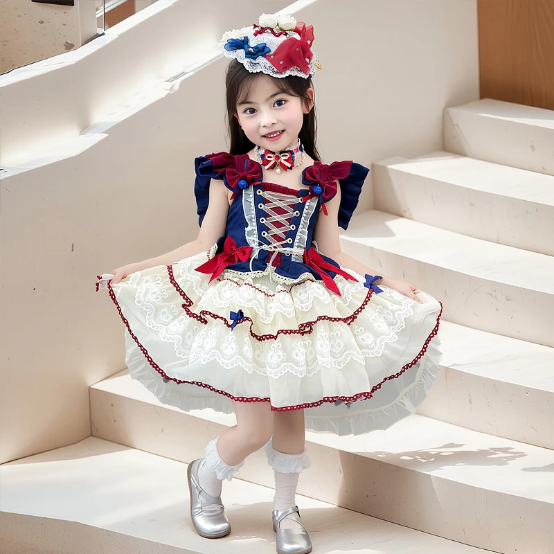 女童白雪公主洛丽塔吊带裙连衣裙2025夏季新款女宝宝生日公主裙