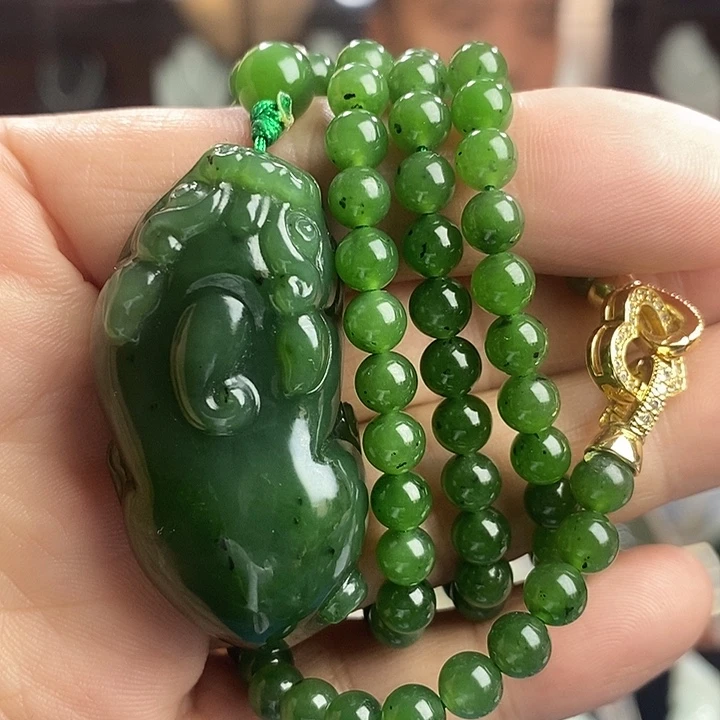 和田玉银S925镶嵌把件