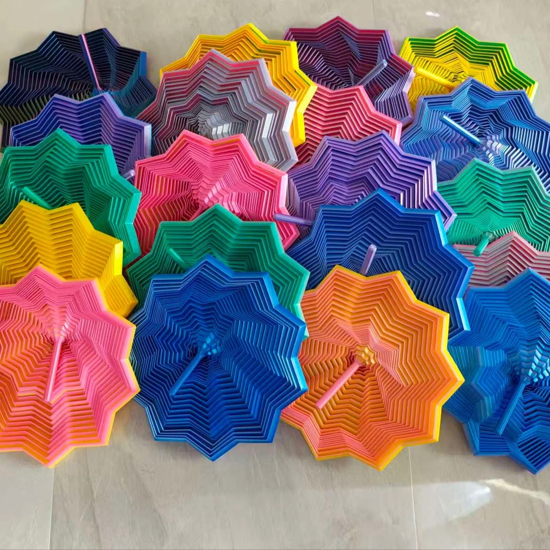 3D打印视错觉折叠多边形萝卜塔益智解压螺旋立体设计玩具