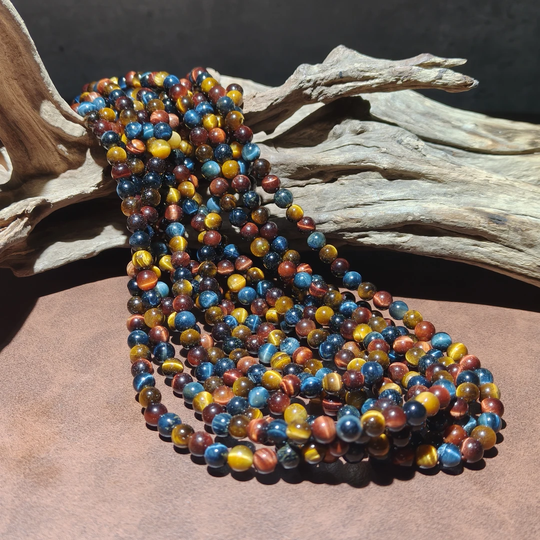 【黑胖珠宝】H0350  彩虎眼6mm多圈手串多样性发其一