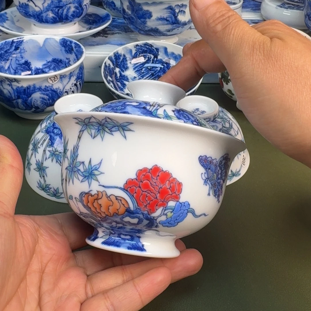 陶瓷景德镇纯手绘茶具圆圆283