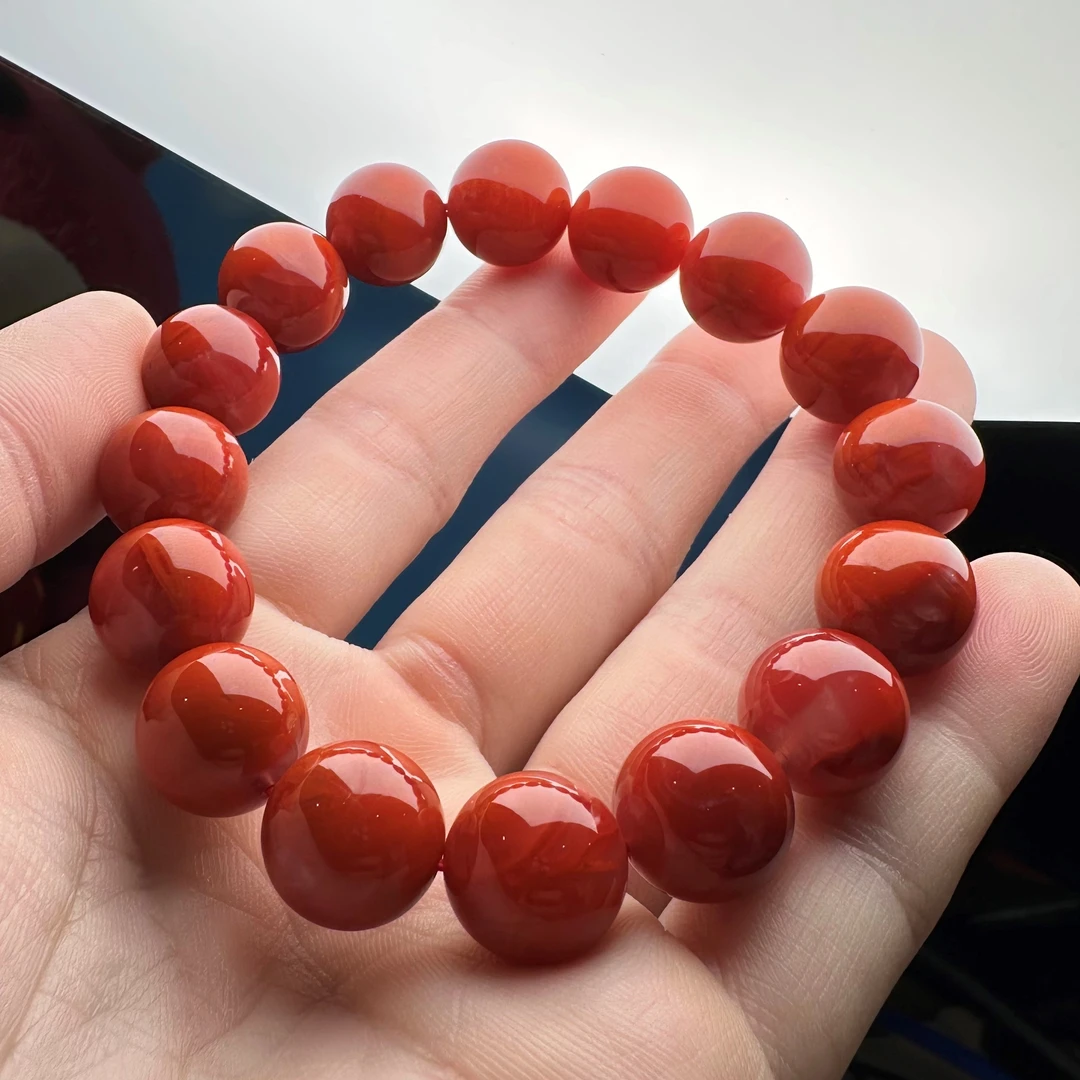 高品精美南红玛瑙圆珠手串一条 Z6