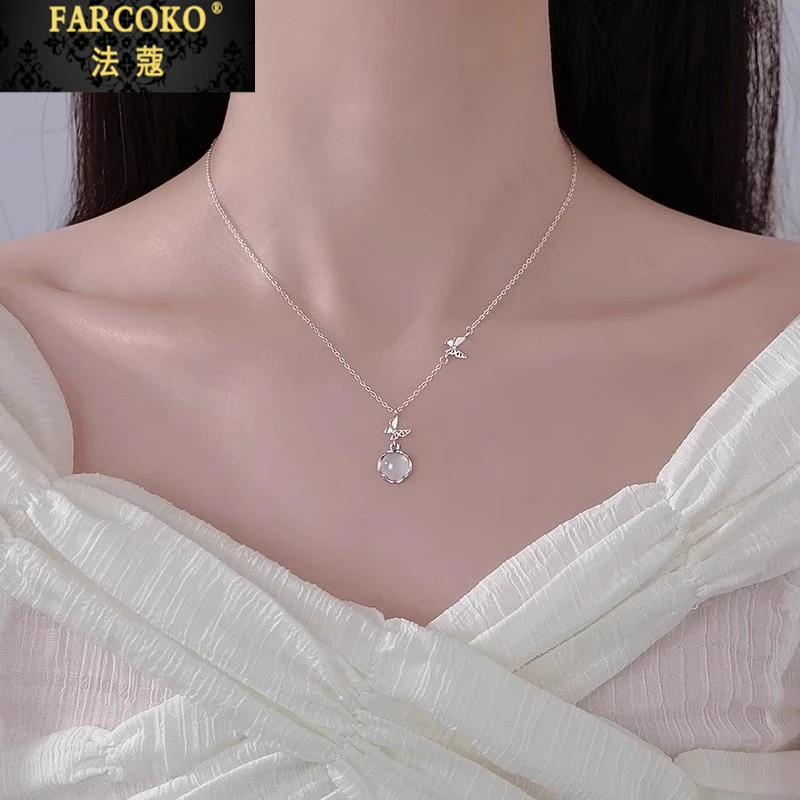 法蔻玉髓项链女款精致轻奢锁骨链送女友老婆生日情人节礼物