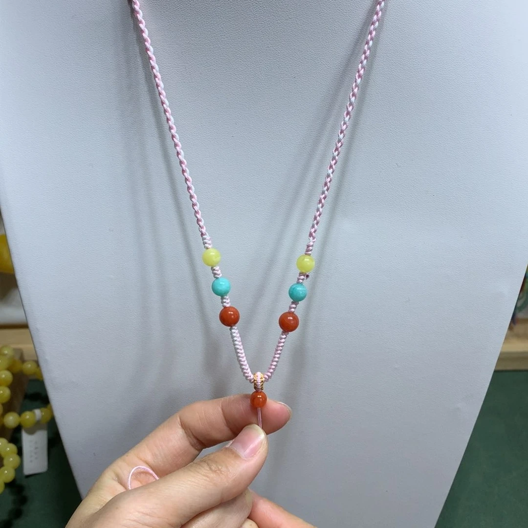 蜜蜡颈饰未镶嵌手工绳