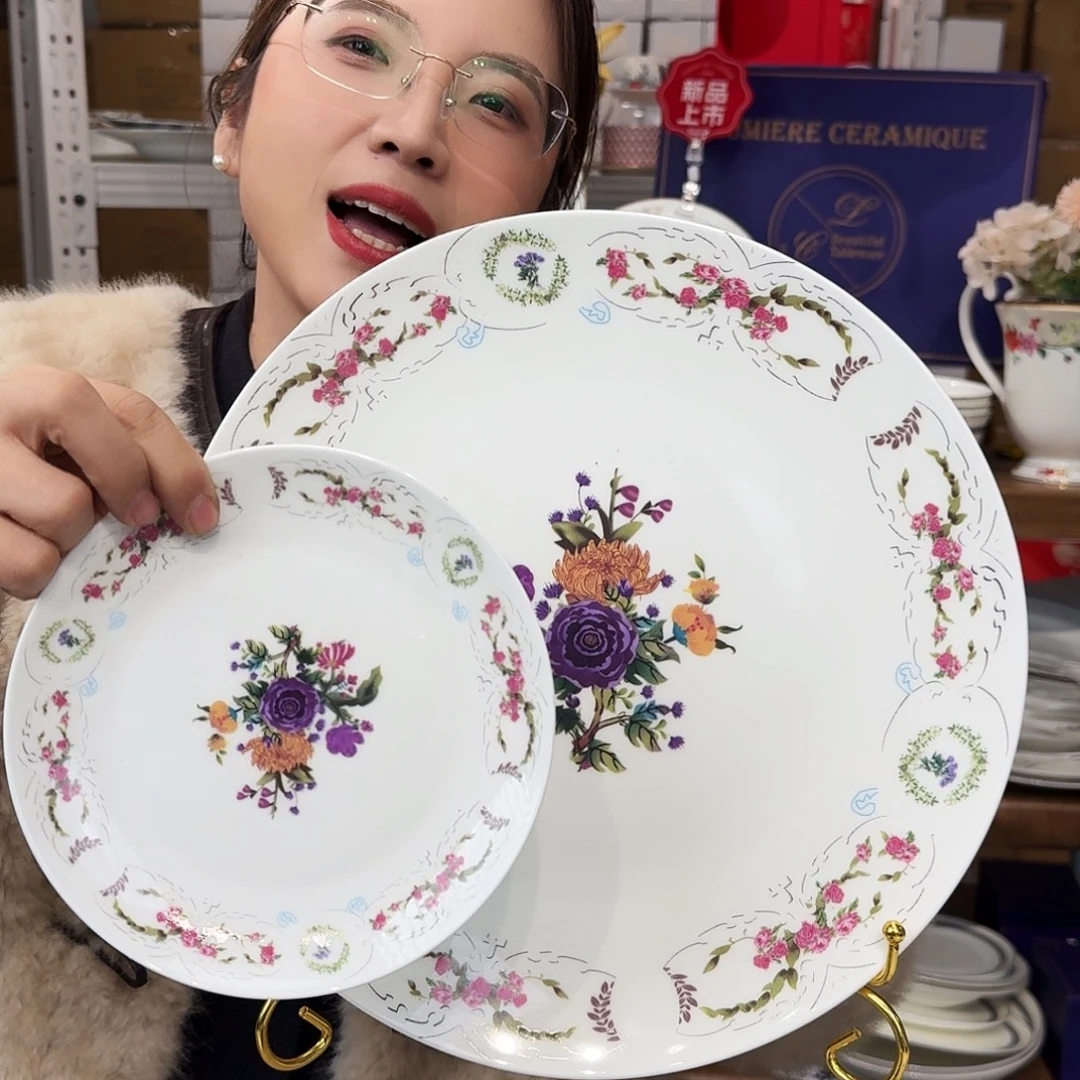 骨瓷高骨12英寸平盘30.5cm一个➕小盘