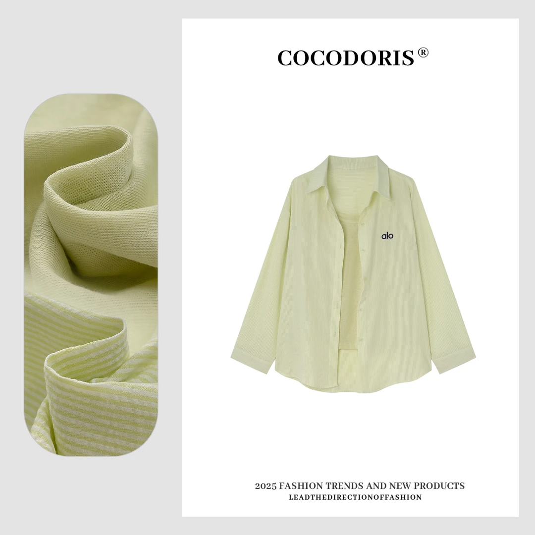 COCO DORIS 2025新款刺绣衬衣美背套装休闲百搭通勤两件套6337