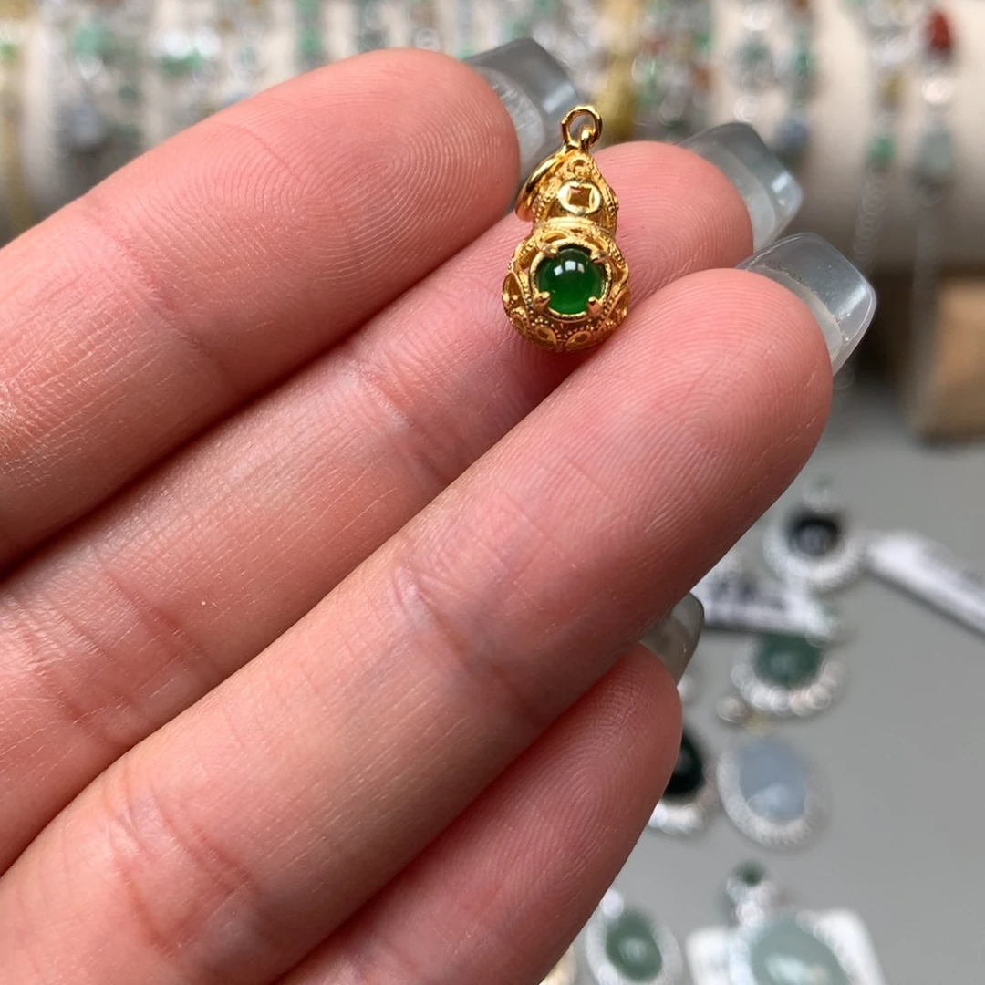银S925镶嵌手链翡翠吊坠