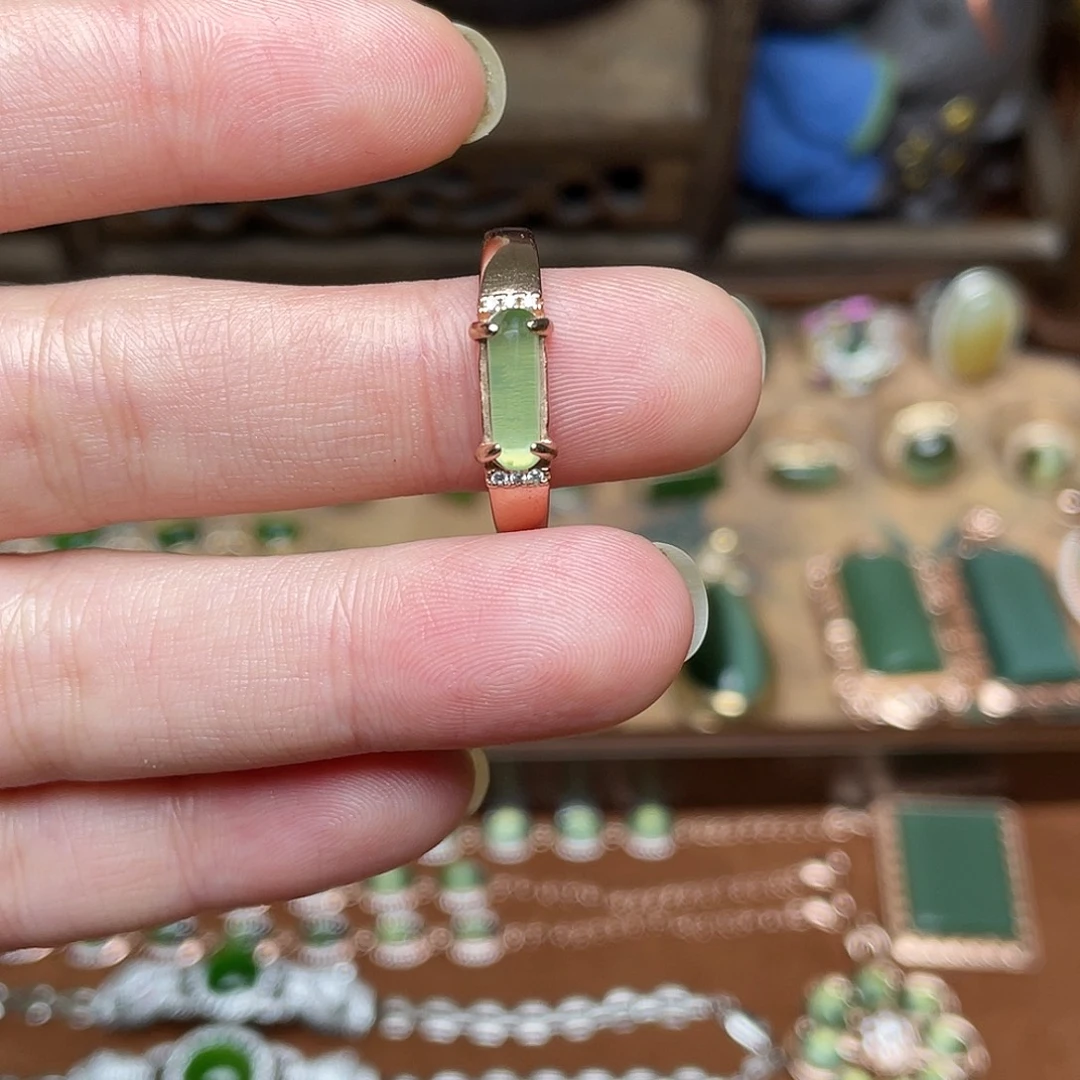 和田玉（碧玉）银S925镶嵌吊坠(不含链)