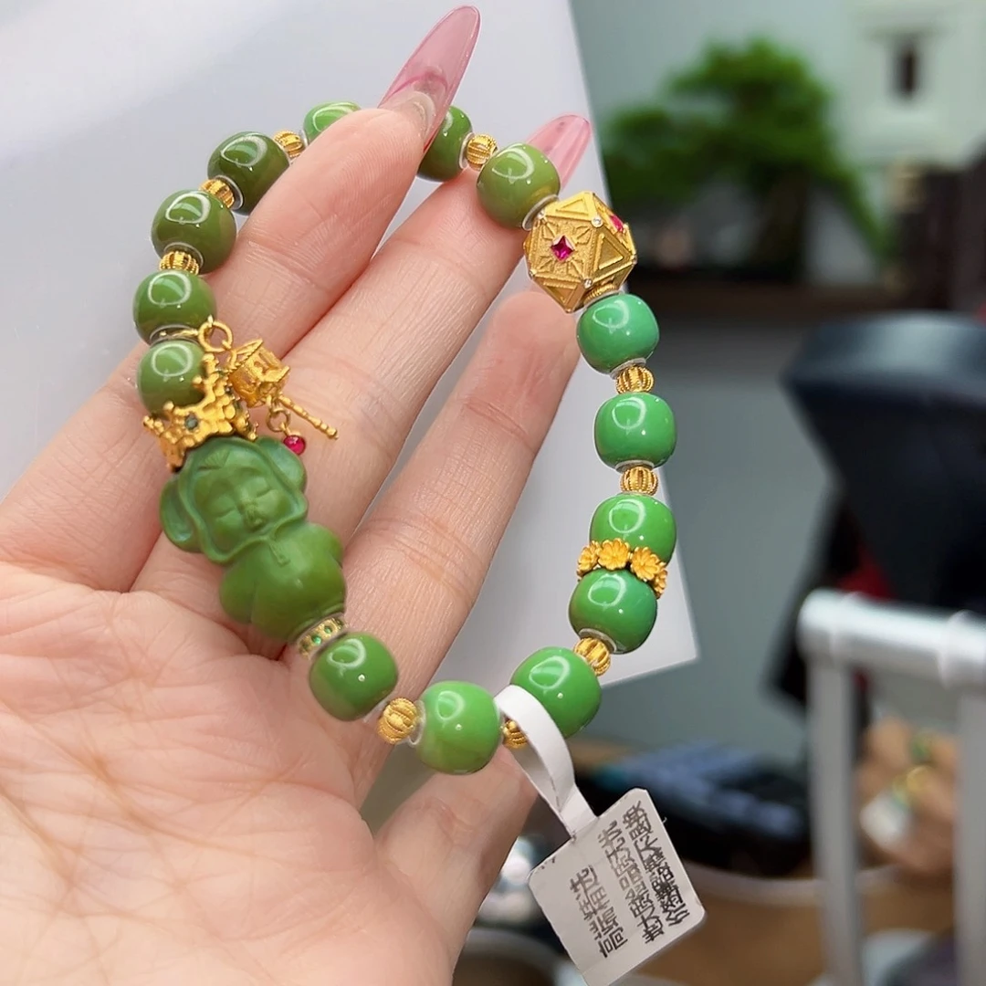 绿松石珠宝奇石18K金镶嵌