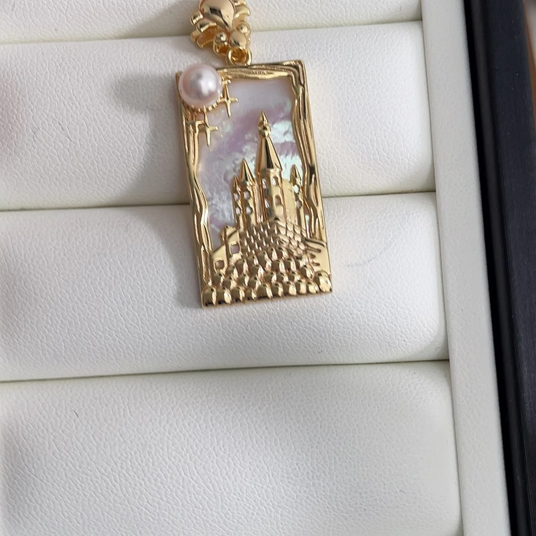 吊坠(不含链)银S925镶嵌海水珍珠