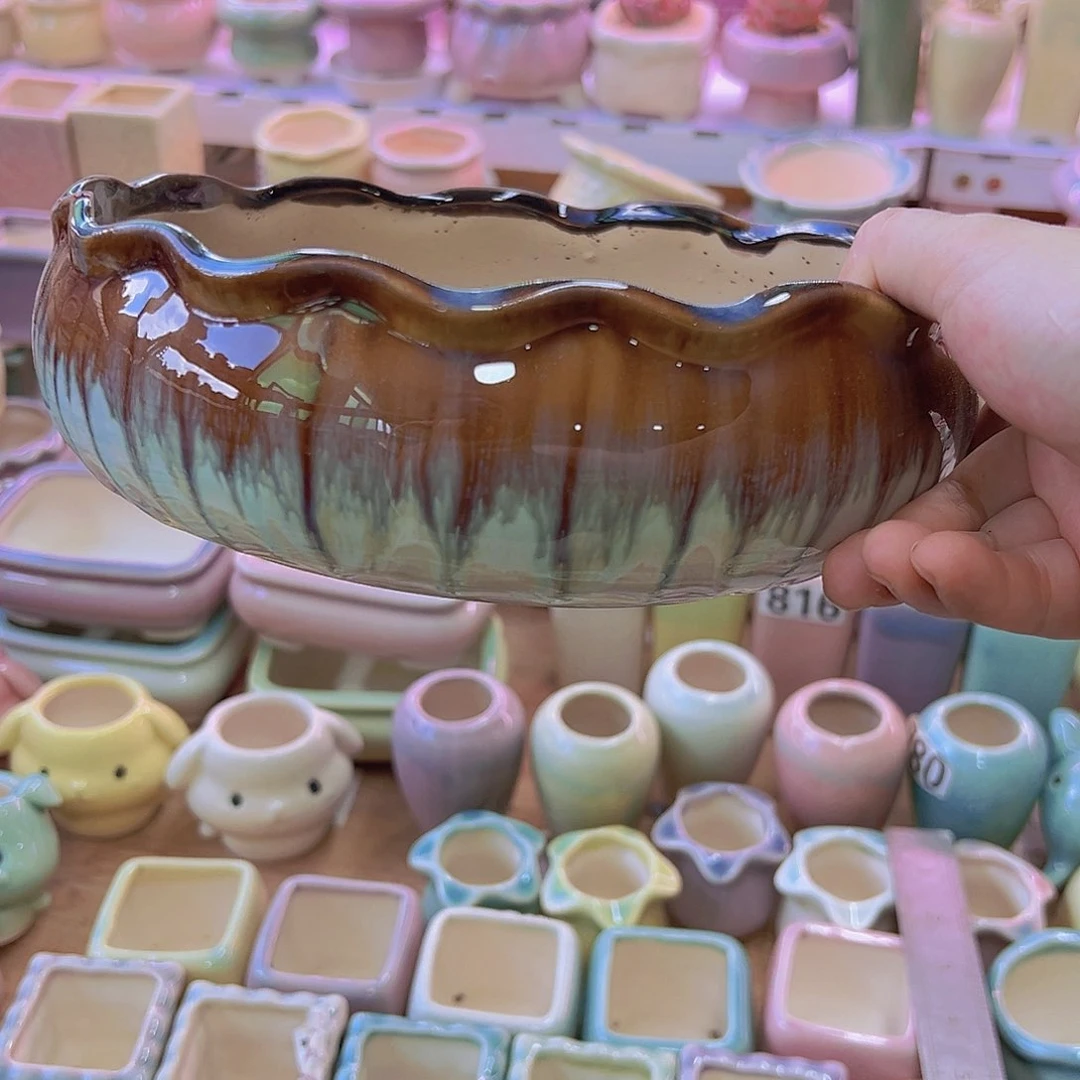 陶瓷花盆当场满12包邮