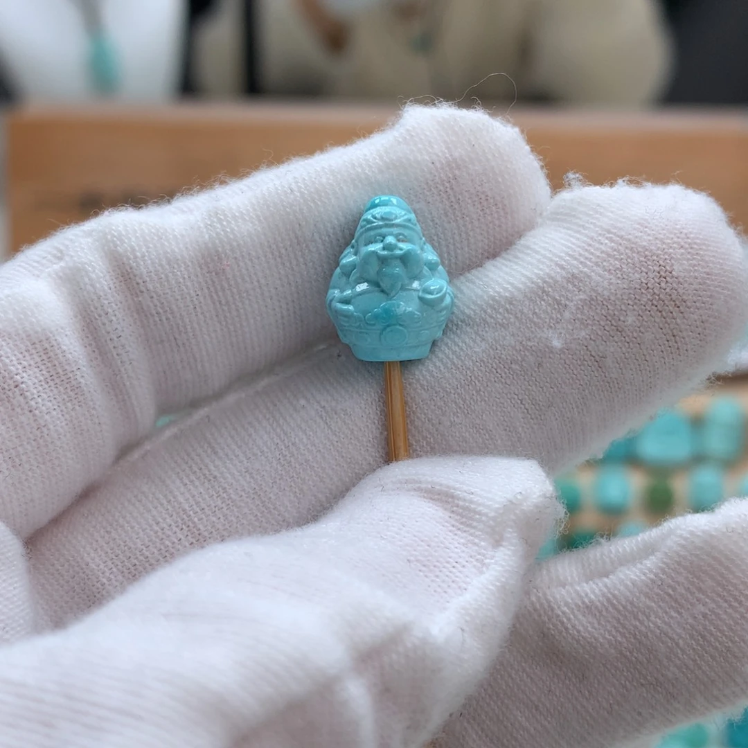 绿松石未镶嵌绿松石小财神配饰