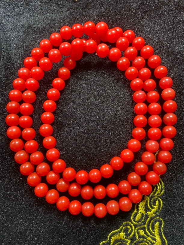 珠宝玉石-天然哑光卡8mm毛衣链