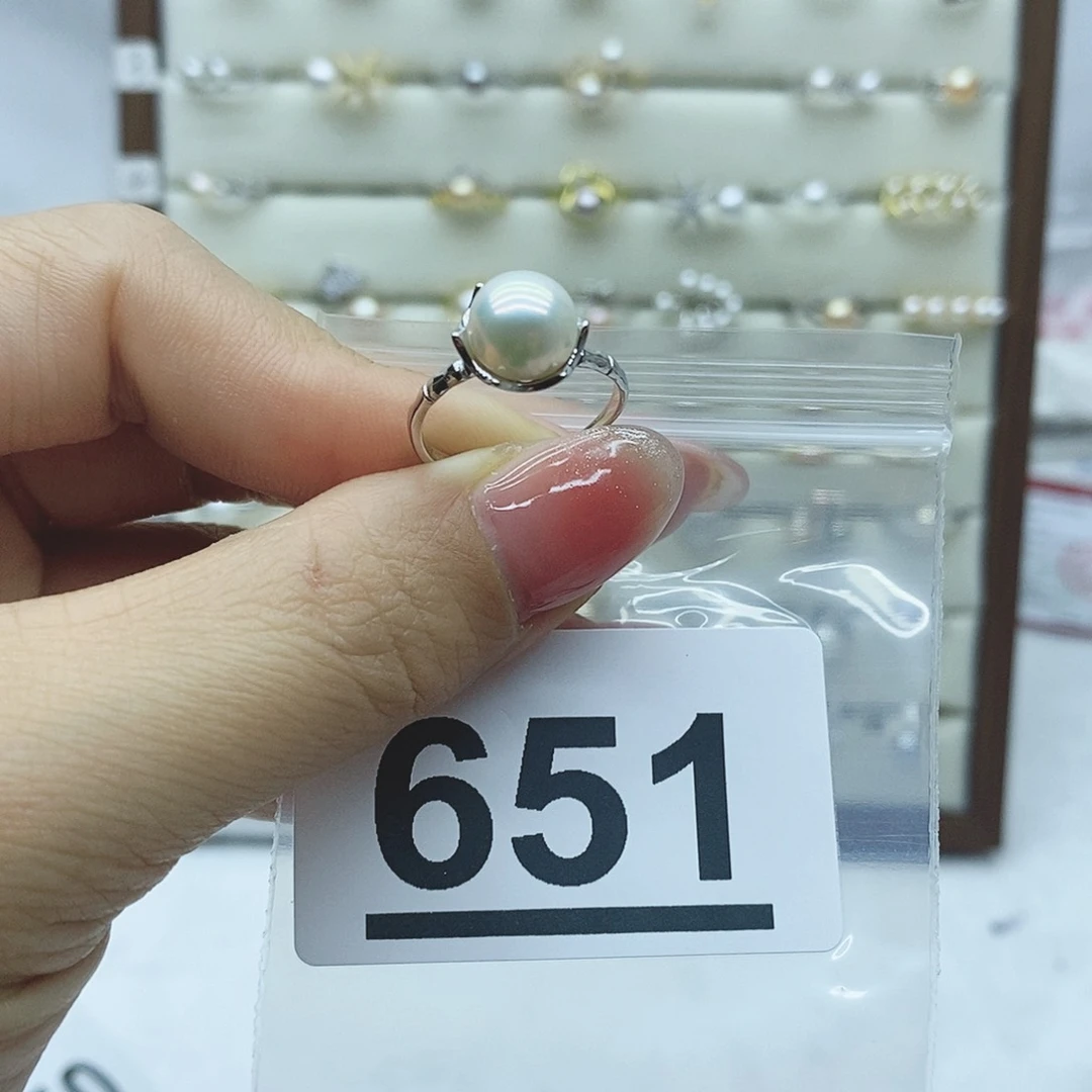 淡水珍珠戒指银S925镶嵌651