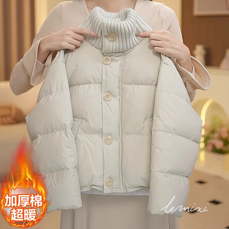 女童冬装加厚棉服2025洋气新款儿童夹棉加厚上衣女孩保暖棉袄外套