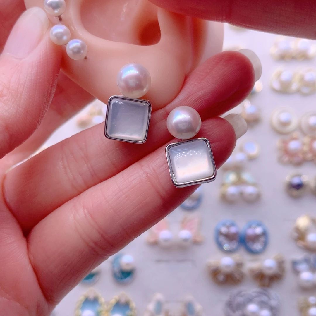 合金耳饰淡水珍珠