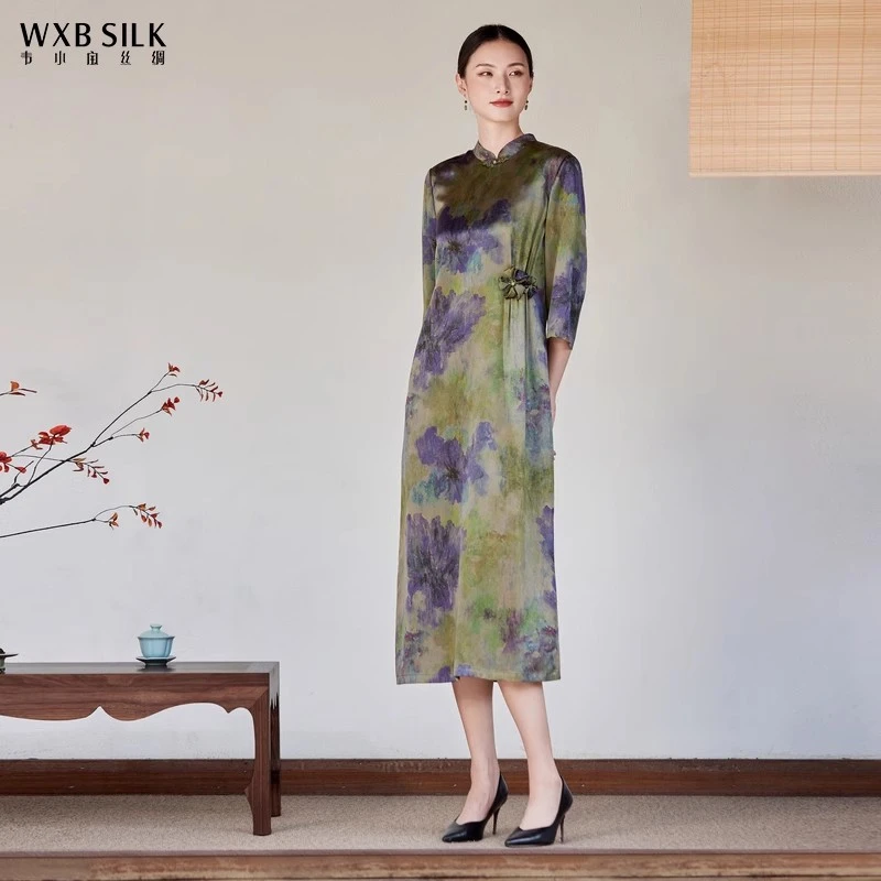 【古法香云纱】韦小宝秋冬连衣裙国风女士2341147606