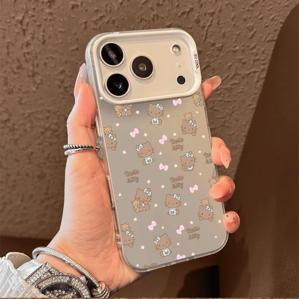 豹纹Kt猫适用于苹果17promax手机壳女磨砂iPhone16亚克力15防摔14