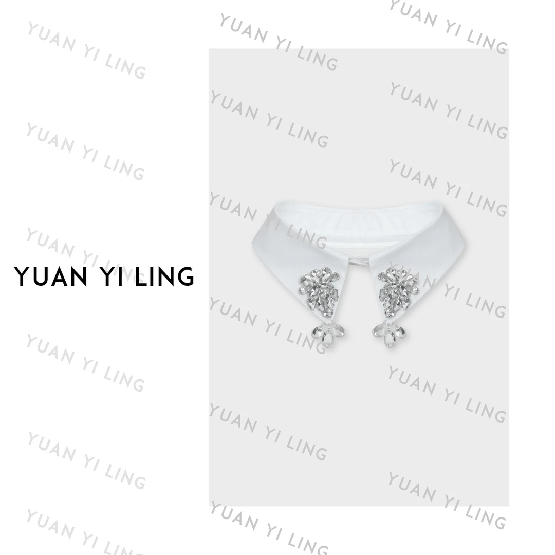 袁艺灵【氛围单品】奢华水钻装饰百搭设计感衬衫假领9436