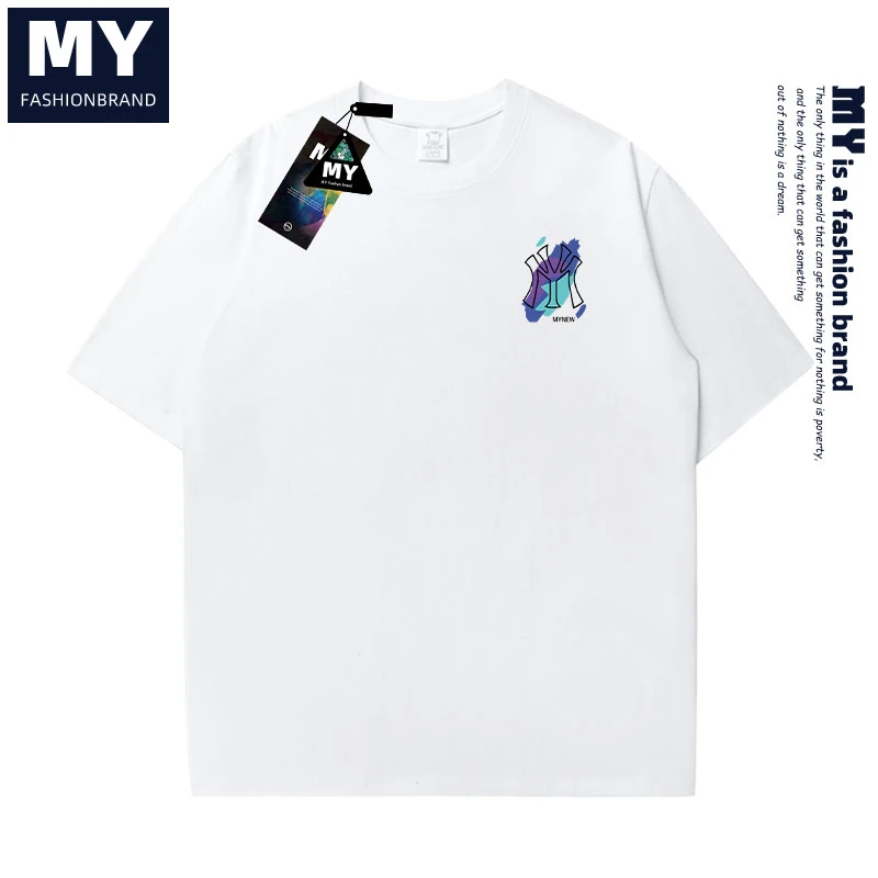 MY夏季新款纯棉半袖潮牌男女情侣短袖品质T恤运动休闲男士上衣