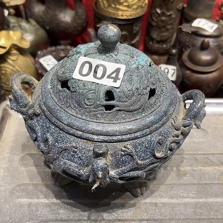 修***神黄铜摆件，文房摆件
