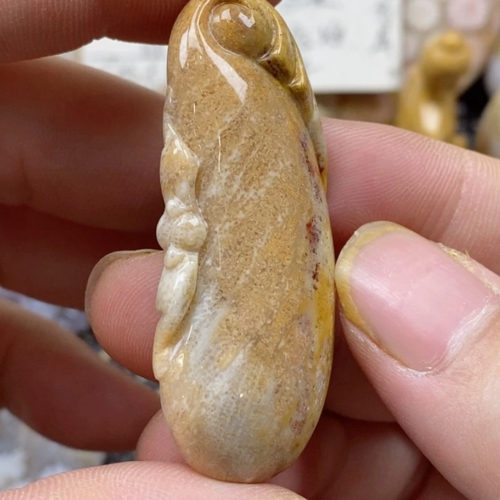 颈饰未镶嵌硅化珊瑚（珊瑚玉）小